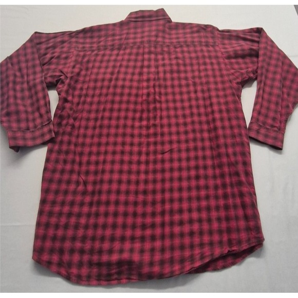 VTG Patagonia men's red/black check shirt LG button up LS Organic Cotton pocket - Picture 10 of 14